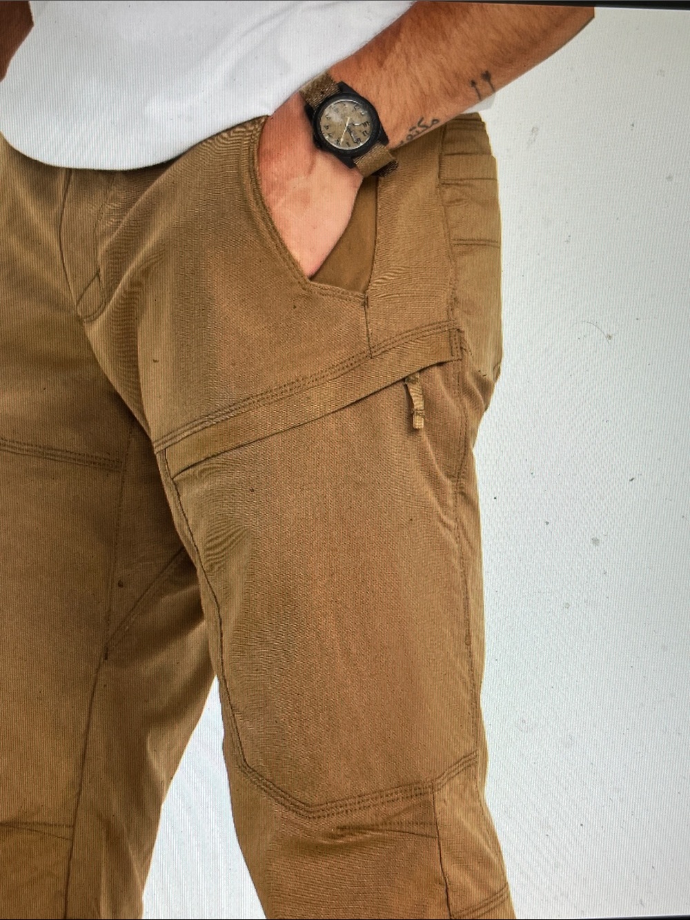 Men's 5.11 Slim Ridge Utility Pants in Kangaroo - Picture 4 of 9